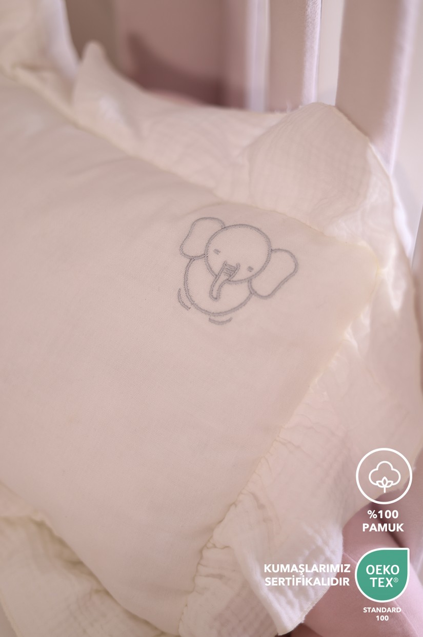 MÜSLİN YASTIK NAKIŞ DETAYLI